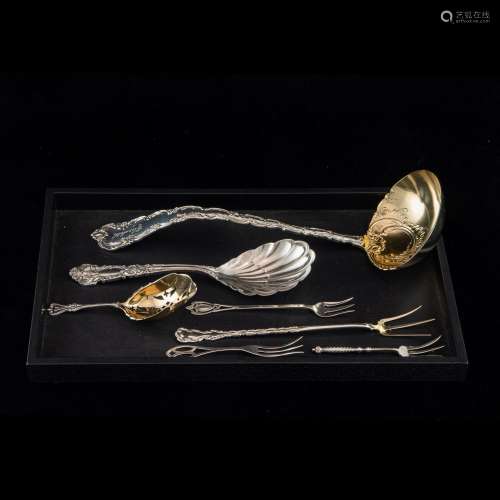 (7 pc) American sterling flatware, including a Wendell Junio...