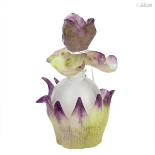 Daum pate de verre glass Iris perfume bottle