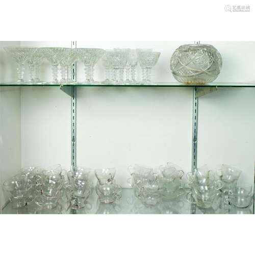 Hawkes cut glass partial suite of stemware