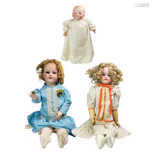 (Lot of 3) Armand Marseille bisque head dolls