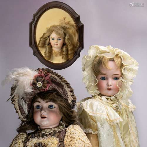 (Lot of 3) Kestner bisque head lady dolls