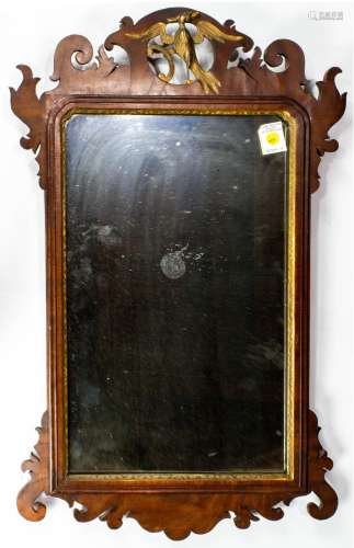 Fine American carved mahogany frame with Phoenix and mirror
