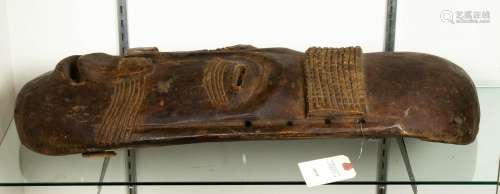 Large African carved wood face mask, possibly Songye 29