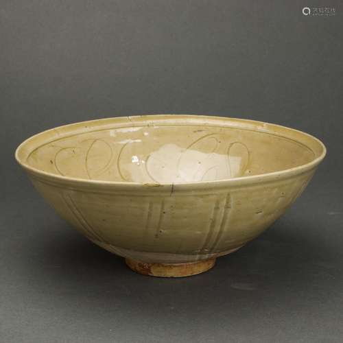 Chinese Yaozhou style celadon glazed bowl