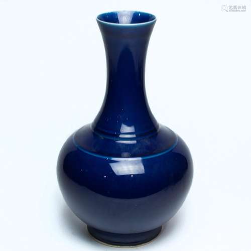 Chinese cobalt blue glaze globular vase