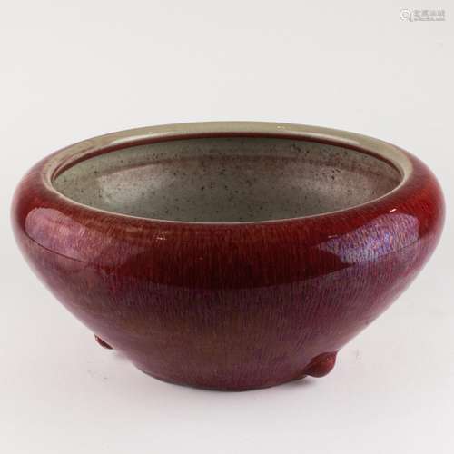 Chinese oxblood-glazed censer