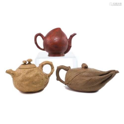 (lot of 3) Chinese Yixing teapots