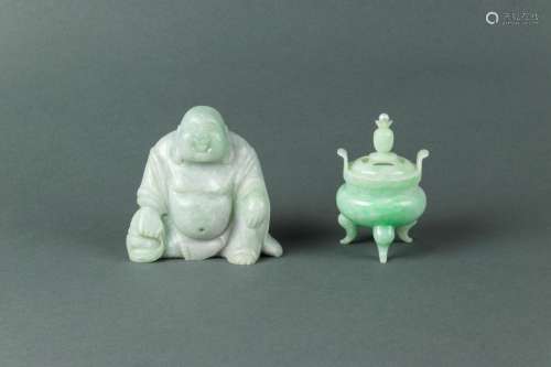 (lot of 2) Chinese jadeite carvings