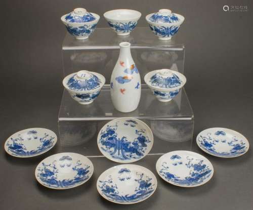 (lot of 11) Chinese blue and white porcelains