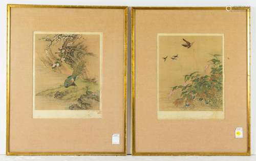 (lot of 2) Chinese watercolor paintings