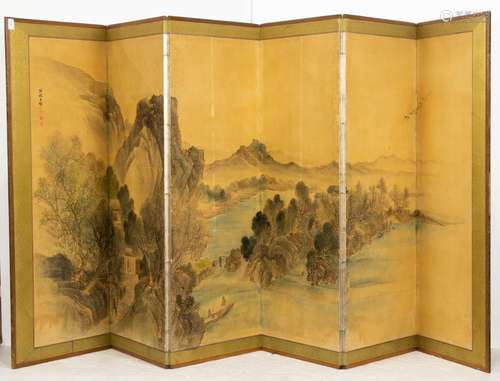 Japanese six-panel folding screen