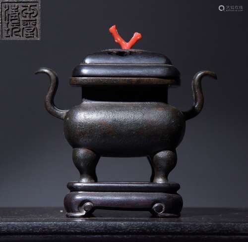 Chinese Bronze Censer,Mark