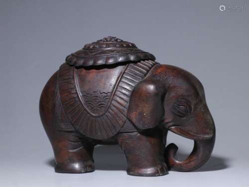 Chinese Chengxiang Wood Carved Elephant