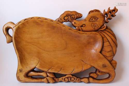 Chinese Wood Carved Tray