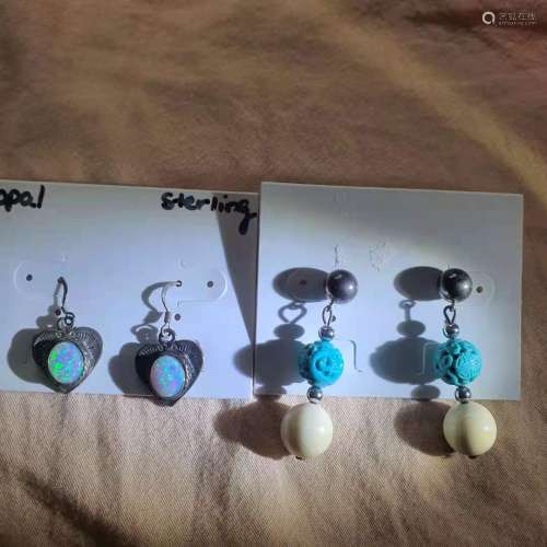 Turquoise, Opel earrings