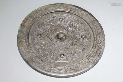 Antique bronze mirror