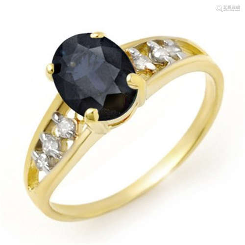 Genuine 1.60 ctw Sapphire & Diamond Ring 10K Yellow Gold
