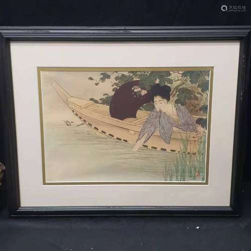Fine Japanese Meiji  hand paint with Floral Decorations, Sig...