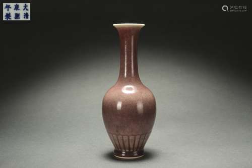 Cowpea Red Glazed Vase, Kangxi Reign Period, Qing Dynasty