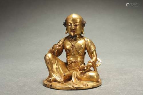 Gilt Bronze Statue of Arhat