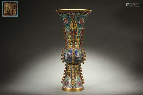 Cloisonne ZUN, Qianlong Reign Period, Qing Dynasty