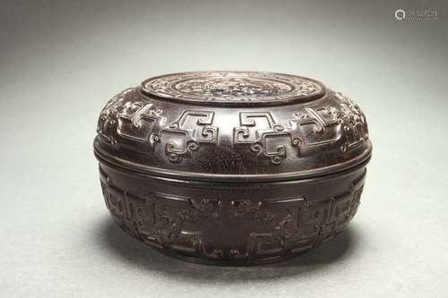 Red Sandalwood Lid Box