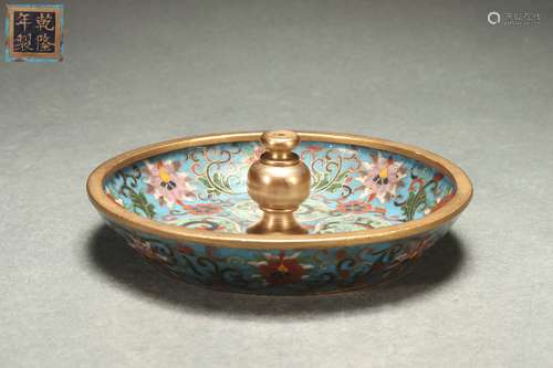 Cloisonne Incense Dish, Qianlong Reign Period, Qing Dynasty