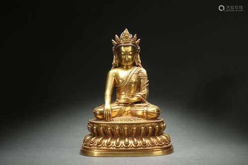 Gilt Bronze Statue of Women Buddha