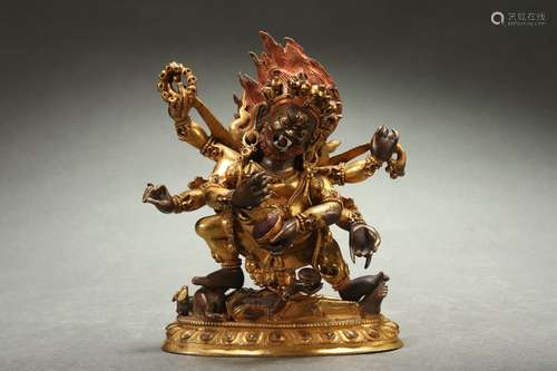 Gilt Bronze Statue of Dharma Buddha