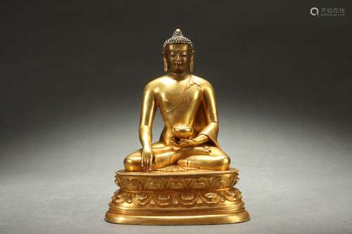 Gilt Bronze Statue of Medicine Buddha