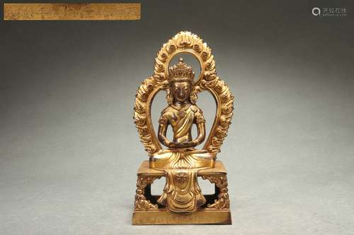 Gilt Bronze Statue of Amitayus Buddha