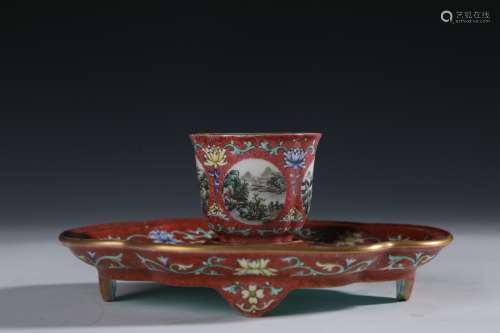 Set of Chinese Porcelain Cup Holders