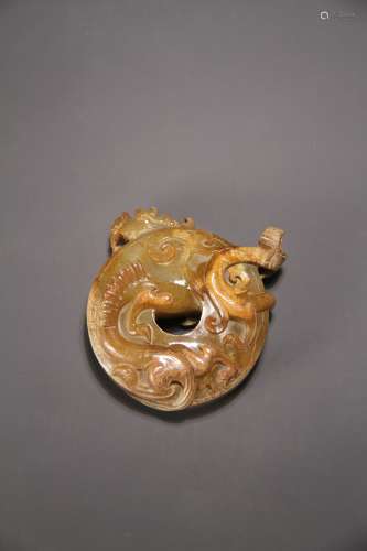 A Chinese dragon pattern high ancient jade