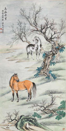 戈湘岚(1904-1964)·志在千里 绢本设色 立轴