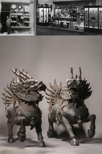 Pair of Copper Alloy Statues of Kylin