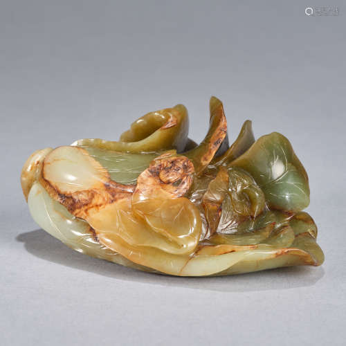 A jade carving of Chinese Cabbage, Qing dynasty
