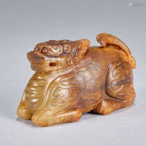 A jade carving of qilin, Ming dynasty