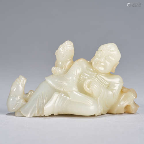 A jade 'arhat and mythical animals' group, Qing dynasty