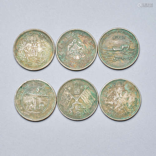 Ancient Chinese pure silver coins,a set of six