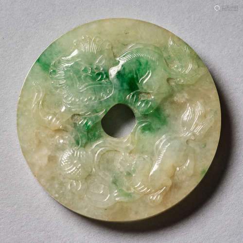 A jadeite pendant,Qing dynasty