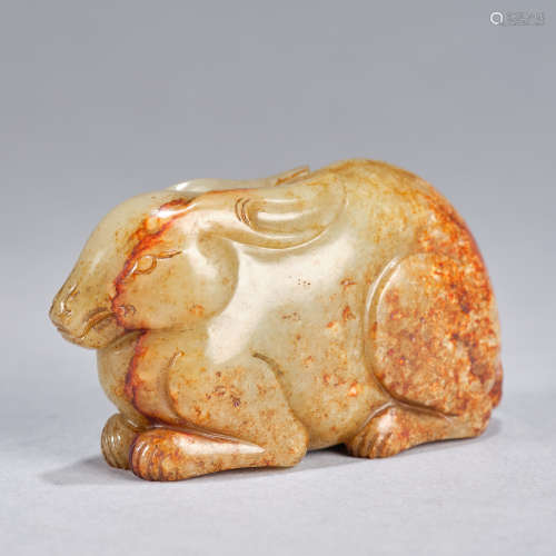 A jade carving of rabbit, Ming dynasty