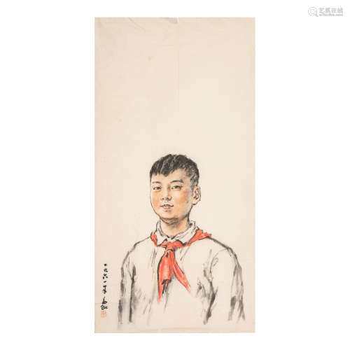 Jiang Zhaohe (1904-1986).Young Pioneer,ink and colour on pap...