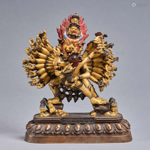 A gilt-copper alloy figure of Vajra Tibet,Qing dynasty