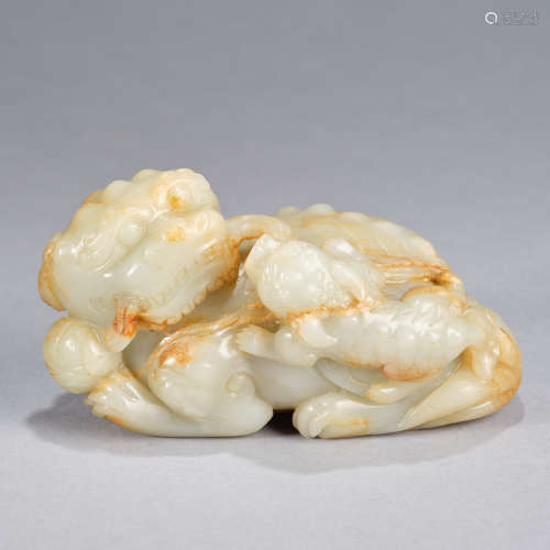 A jade 'lions' group, Qing dynasty