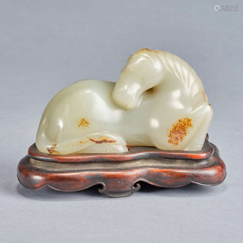 A jade horse,Qing dynasty