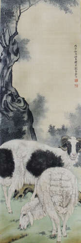 刘奎龄 羊 绢本立轴