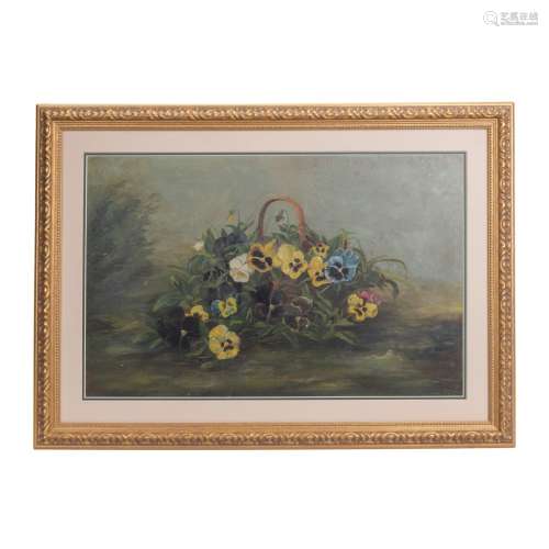 FRAMED OIL ON CANVAS STILL L IFE OF FLOWERS