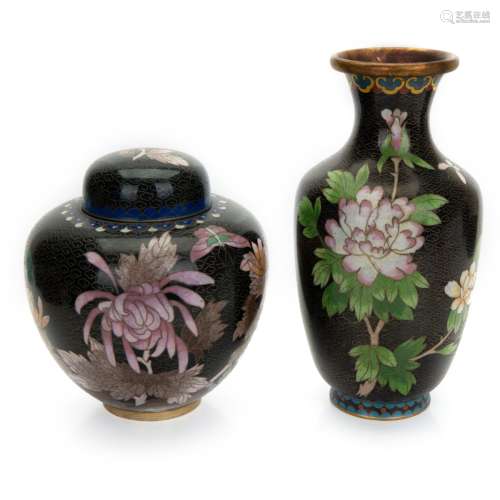 CHINESE CLOISONNE VASE AND JAR
