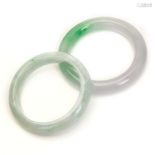 TWO AIGL CERTIFIED JADE BANGLE