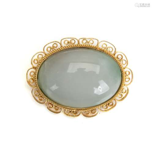 CHINESE WHITE JADE BROACH